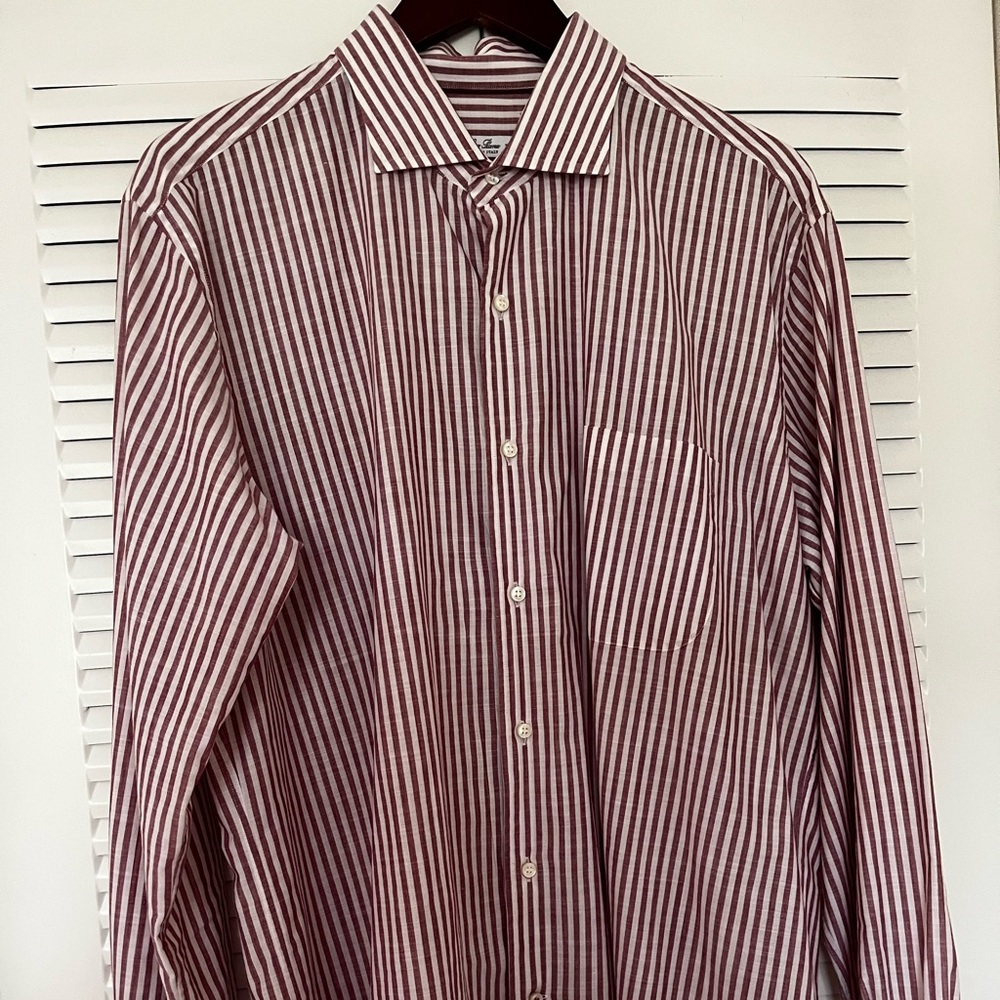 LORO PIANA Long Sleeve RED Striped Shirt